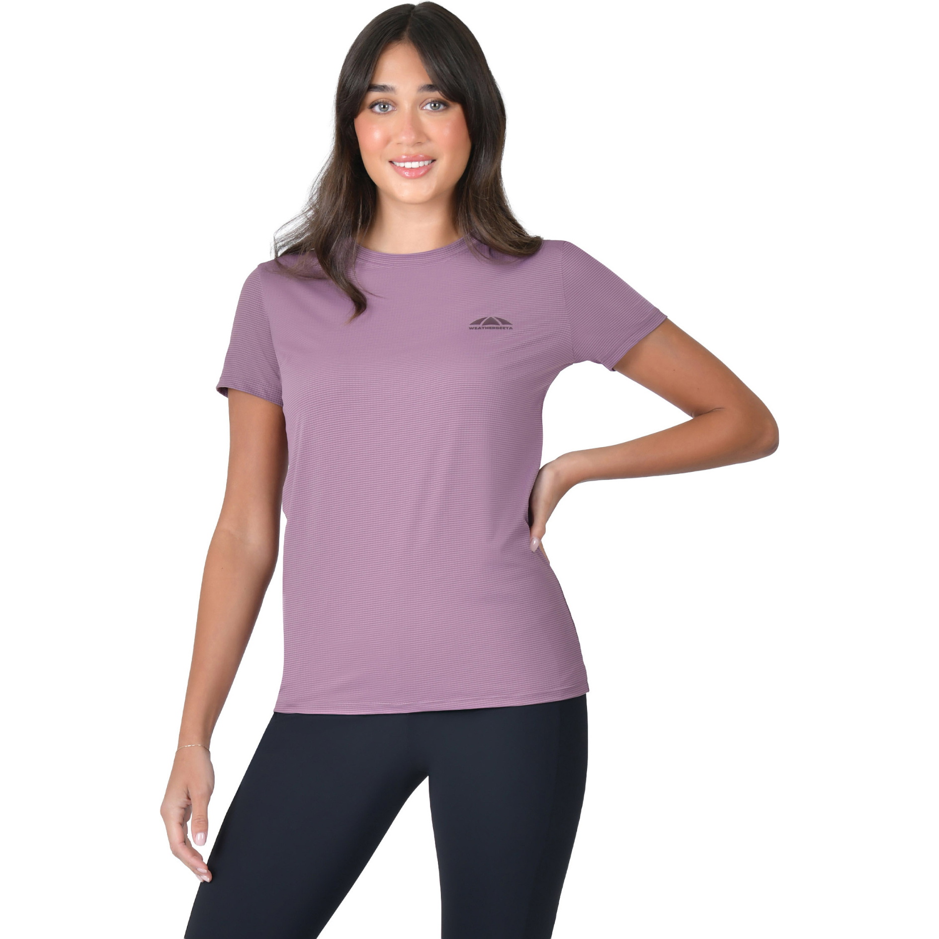 2026 WeatherBeeta Damen Relaxed Kupfer UV Kurzarm T-Shirt 1031199007 - Mauve Wine